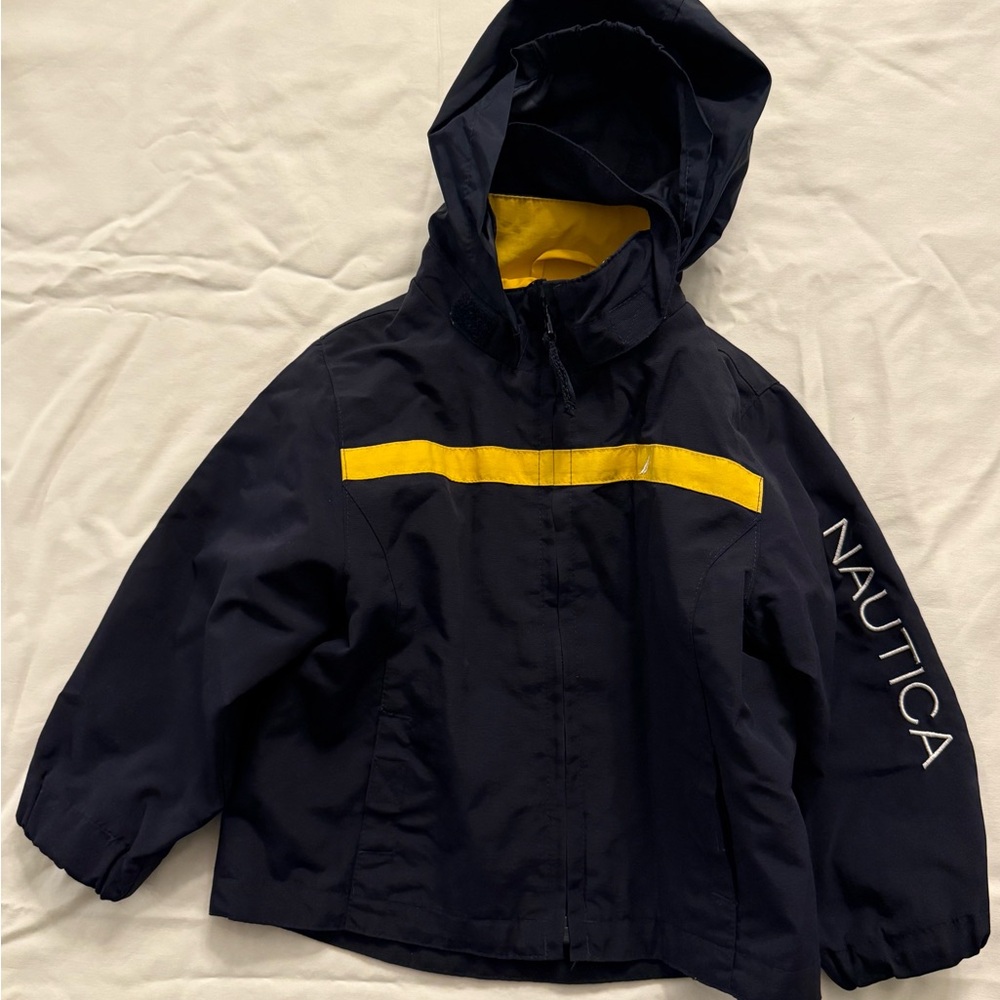 Nautica Boys' Light Weight Anchor Jacket with Stowable Hood